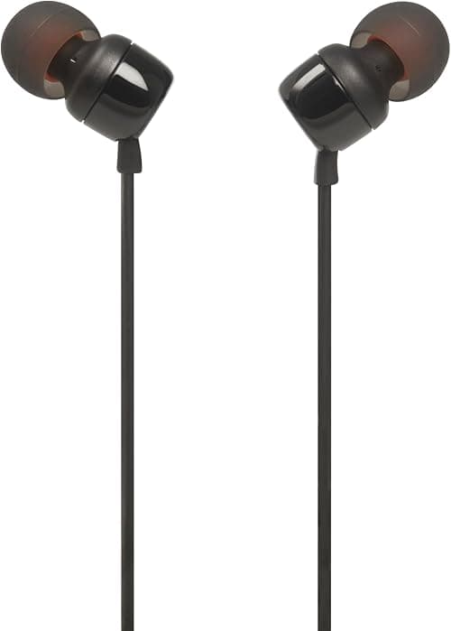 JBL Tune 110 Wired In-Ear Headphones, Deep and Powerful Pure Bass Sound, 1-Button Remote/Mic, Tangle-Free Flat Cable, Ultra Comfortable Fit - Black, JBLT110BLK on Amazon.ae - Price Tracker