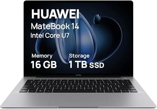 HUAWEI Matebook 14, 14.2" 2.8K Laptop OLED Touch-Control Handwriting Display, Ultra-Slim Design, Intel Core Ultra U7 Processor, 19-Hour Continuous Video Playback, 16GB+1TB, Window 11 Home, Space Grey on Amazon.ae - Price Tracker