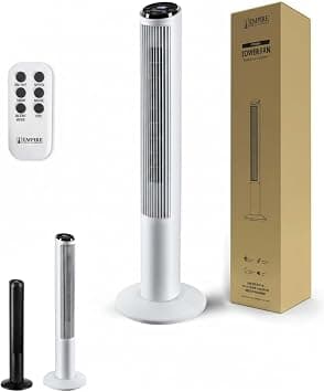Empire 41 Inch Tower Fan with LED Display, 50W Quiet Vertical Standing Fan with 3 Speeds, Cooling Fan with Timer Function, 75° Oscillating Fan for Home, Living Room & Office (White-01) on Amazon.ae - Price Tracker