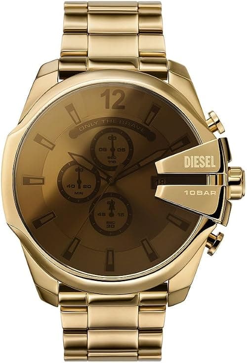 Diesel Chief Series Watch for Men, Chronograph movement with Silicone, Stainless steel or Leather strap على Amazon.ae - متتبع الأسعار