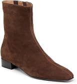 Coutgo Womens Ankle Boots Chunky Low Heel Square Toe Zipper Dress Booties - Best Deal Finder