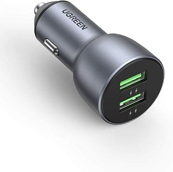 UGREEN Fast Car Charger 36W Dual USB QC 3.0 Quick Charging Aluminum Car Adapter Compatible with iPhone 16/16 Pro/16 Pro Max/15 Pro Max/14/13 Pro Max/SE/11,Galaxy S23/S22/S21,Oneplus 10/9, Xiaomi, etc on Amazon.ae - Price Tracker