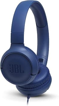 JBL Tune 500 Wired On-Ear Headphones, Pure Bass Sound, 1-Button Remote/Mic, Lightweight, Foldable Design, Tangle-Free Flat Cable, Voice Assistant - Blue, JBLT500BLU on Amazon.ae - Price Tracker