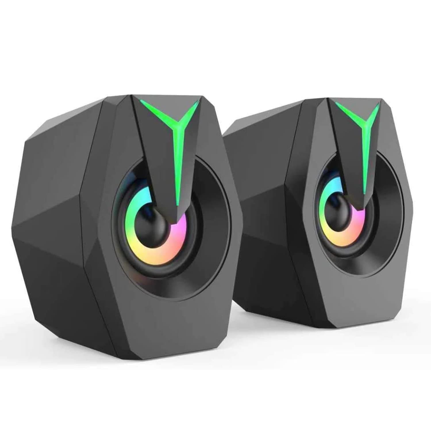 KASTWAVE Computer Speakers, 2.0 Channels USB Powered 3.5mm AUX RGB PC Speakers with 7 Colorful LED Mode Stereo Bass Desktop Speakers for PC/Laptop/Desktop/Projector on Amazon.ae - Price Tracker