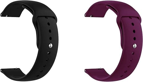 Quick Release Watch Band Compatible With Armani Exchange Drexler Axt2005 Silicone Watch Strap with Button Lock, Pack of 2 (Black and Purple) on Amazon.ae - Price Tracker