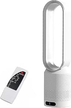 2 In 1 Bladeless Tower Fan With Air Filter, Oscillating Floor & Desk Cooling Fan With Remote, 8 Speeds, Led Touch Control, Timer For Indoor Use White Silver 20inch on Amazon.ae - Price Tracker