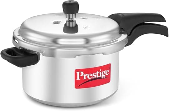 Prestige Deluxe Plus 5 Litre Pressure Cooker|Aluminium|Double Screw Durable Handles|Exclusive Pressure Indicator|Induction Compatible-Silver on Amazon.ae - Price Tracker