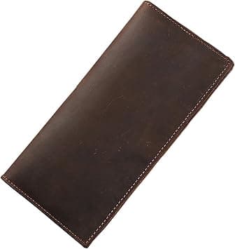 Long Bifold Wallets for Men Genuine Leather Trifold Wallets Slim RFID Blocking Vintage Zipper Card holder with Coin Pocket on Amazon.ae - Price Tracker
