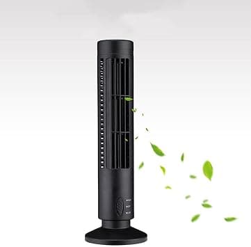 USB Tower Fan, Streamlined Tower-Shaped USB Electric Fan, Mini Bladeless Tower Fan, Vertical Air Conditioner, Portable Floor Bladeless Fan for Bedroom Home Office (Black) on Amazon.ae - Price Tracker