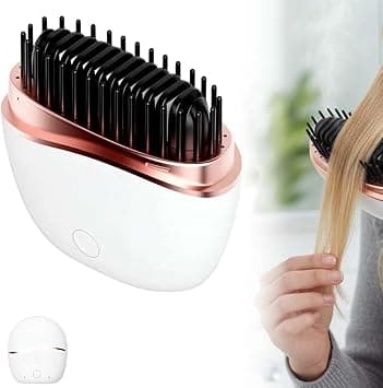 Mini Hair Straightener Comb, Cordless Rechargeable 2-in-1 Fast Heating Portable Styler with 3 Temp Settings, Built-in Mirror, Anti-Scald for Travel(White) on Amazon.ae - Price Tracker