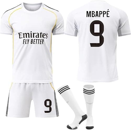 2025/26 Home RM Football Jersey Kit –MBAPPE #9 Signature Edition – Soccer Uniform Set with Shorts, Socks & Knee Pads – Athletic Training Gift for Men, Youth & Boys (16–3XL) on Amazon.ae - Price Tracker