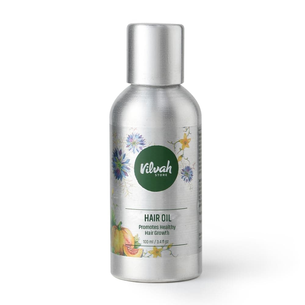 Vilvah Store Hair Growth Oil With Black Seed Oil Extracts Reduces Hair Fall and Rejuvenate Hair and Scalp -100% Natural Oils - Vitamin E, 100ml on Amazon.ae - Price Tracker