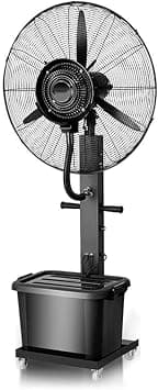 Pedestal Mist Fan 26 Inch, Heavy Duty 3 Blade Stand Fan, Oscillating Fan, Adjustable Height, 3 Speed Settings, Heavy Round Base, Pedestal, Oscillating, Tilting head - Black, 42 Ltr Tank on Amazon.ae - Price Tracker