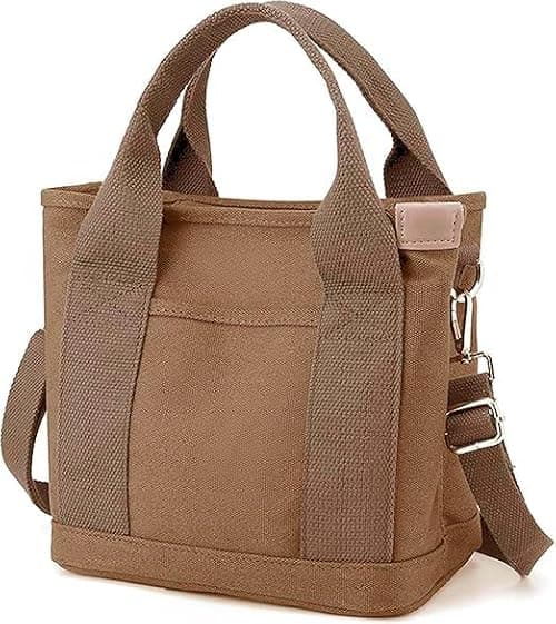 Tuobo Small Tote Bag with Zipper, 2024 Canvas Multi-Pocket Crossbody Bag Shoulder Bag Satchel Hobo Bag Messenger Bag على Amazon.ae - متتبع الأسعار