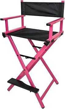 MEISHDIA Makeup Artist Chair, Portable Folding Aluminum Directors Chair, Lightweight Professional Makeup Chair for Beauty Salon, Home, Travel (Pink, Large) on Amazon.ae - Price Tracker