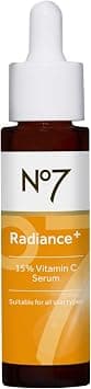 No7 Radiance+ 15% Vitamin C Serum - Face Serum for Glowing Skin - Re-energizing Vitamin C Facial Serum for Dull Skin - Skin Care Serum for Daily Use (0.84 oz) على Amazon.ae - متتبع الأسعار