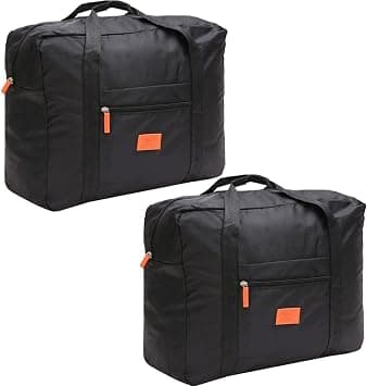 Homarket 2 Pack Foldable Travel Duffel Bags, Waterproof Lightweight Carry-on Bags, Suitable for Overnight, Holiday, Shopping, Weekends, Outing, Gym on Amazon - Best Deal Finder