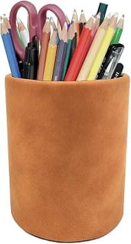 Pen Pencil Holder Cup Container Leather Desk Organizer Stand Decor Brush Scissor Holder Decoration Office Desk Home School on Amazon.ae - Price Tracker