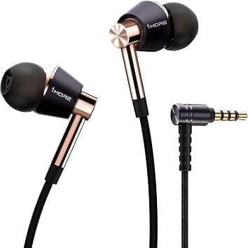 1MORE Triple Driver In-Ear Earphones Hi-Res Headphones with MEMS Microphones, Bass Driven Sound, In-Line Remote, High Fidelity for Smartphones/PC/Tablet - Gold, Bluetooth, NFC على Amazon.ae - متتبع الأسعار