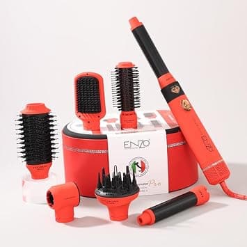 ENZO Professional EN-4133-Pro3 7-in-1 Air Hair Styler for Women, Multi-Function Hair Dryer, Auto Curler, Straightener & Volumizer, Airflow Styling Technology - Intl Version على Amazon.ae - متتبع الأسعار