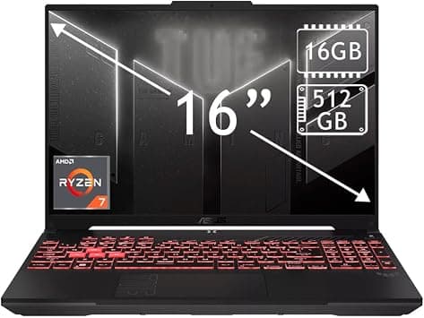 ASUS TUF Gaming A16 Laptop, 16" FHD+ 144Hz IPS Display, AMD Ryzen 7 170 Processor, 16GB DDR5 RAM, 512GB SSD, NVIDIA GeForce RTX 4050 6GB, RGB Backlit Keyboard, Windows 11 Home on Amazon.ae - Price Tracker