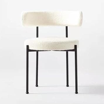 LANNY Dining Room/Restaurant Chair/Hotel chair/Office Visitor Chair/Modern Medium Back Luxury Lamb Wool Chair SZ813 (off white) على Amazon.ae - متتبع الأسعار