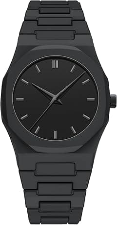 NIBOSI Men's Business Watches Analog Minimalism Dial Octagon Watches for Men Business Waterproof Dress Wrist Watch Black Plastic Strap - Amazon.ae Price Tracker