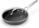 MSMK Frying Pan with Lid, 10 inch Nonstick Durable Egg Omelet Skillet, Titanium and Diamond Non Stick Coating From USA, 4mm Stainless Steel Base Induction Compatible, Oven Safe, Dishwasher Safe - Best Deal Finder