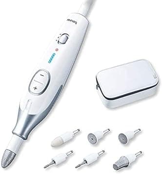 Beurer MP42UK Pedicure and Manicure Set, Electric Nail File with 7 Sapphire and Felt Attachments, LED Precision Light, 2500-4600rpm, UK Plug, Storage Bag - Amazon.ae Price Tracker