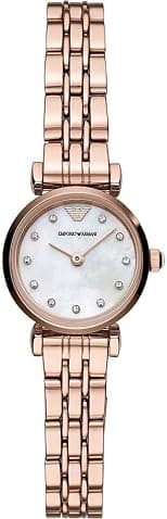 Emporio Armani Women's Mother Of Pearl Dial Stainless Steel Analog Watch - AR11203, Rose Gold - Best Deal Finder