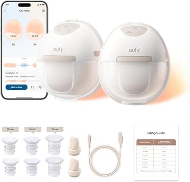 eufy Heated Wearable Breast Pump E20, 3 Heat Levels, Hands-Free Breast Pump with Innovative HeatFlow™, Optimized Rhythm via App, Hospital-Grade Suction, Leakproof, Ultra-Slim and Quiet for in-Bra Use on Amazon.ae - Price Tracker