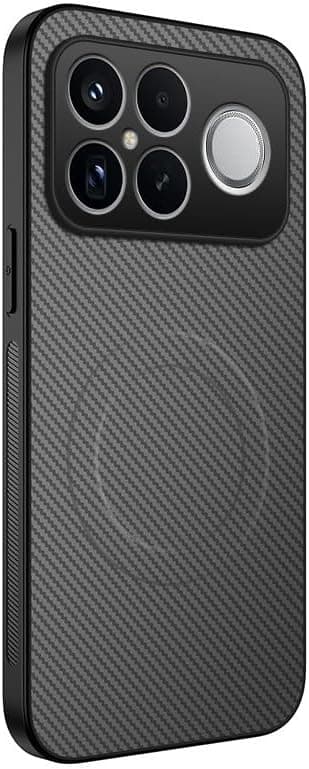 Gruattreay Magnetic Case Compatible with Xiaomi POCO F8 Ultra 5G [Support Wireless Charging] Carbon Fiber Texture Leather Case Anti-Fall Shockproof Back Cover for POCO F8 Ultra (Gray) على Amazon.ae - متتبع الأسعار