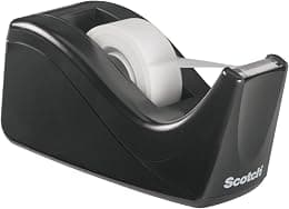 Scotch Desktop Tape Dispenser, Great for Gift Wrapping, Black Two-Tone, 1 Dispenser/Pack (C60-BK) - Best Deal Finder
