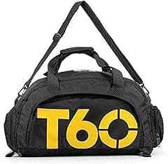 Sports Travel Gym Bag with Wet Pocket & Shoes Compartment for Men and Women (Black-Yellow) - Amazon.ae Price Tracker