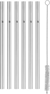 WMF 608976040 Baric Metal Straw Set, 7 Pieces, 6 Straws Straight + 1 Cleaning Brush, Environmentally Friendly, Reusable Straw for Hot and Cold Drinks, 18/8 Stainless Steel on Amazon.ae - Price Tracker