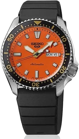 Seiko SRPL89K1 5 Sports SKX Automatic Watch for Men, 42.5 mm Case Size, Orange/Black - Best Deal Finder