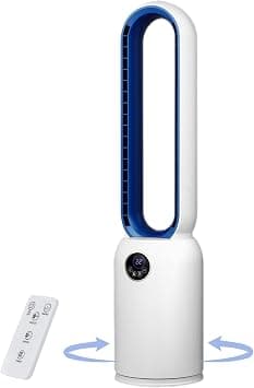 88cm/37 Inch Tower Fan with Remote & LED Display, Silent Bladeless Fan with Max 50W Powerful DC Motor, 24 Speeds, 12H Timer, 60° Oscillation, Quiet Operation for Home, Office & Living Room (White) on Amazon.ae - Price Tracker