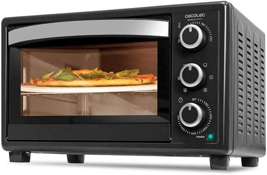 Cecotec Bake&Toast 2600 Black 4Pizza 26 L 1500 W Tabletop Oven with Pietra Pizza Stone for Traditional Stone Oven Results 6 Different Functions Crumb Tray - Best Deal Finder