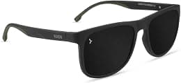 KAEN Eyewearlabs | Polarized Full Rim Rectangular Branded Stylish Sunglasses For Men & Women | 100% UV Protection Shades | Cricket Sports Cycling Driving | Medium | Black Lens | KAENHyperKraftC6EL - Best Deal Finder