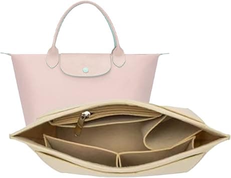 D.DUO Purse Organizer, Multi-Pocket Felt Handbag Organizer, Folding Tote Bag organizer insert for Insert Wallet Organizer for Longchamp (Beige, Medium) on Amazon.ae - Price Tracker