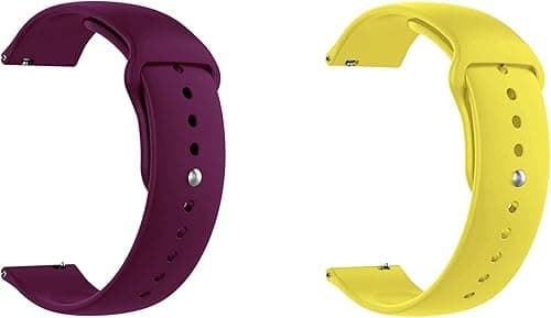 Quick Release Watch Band Compatible With Armani Exchange Drexler Axt2006 Silicone Watch Strap with Button Lock, Pack of 2 (Purple and Yellow) on Amazon.ae - Price Tracker