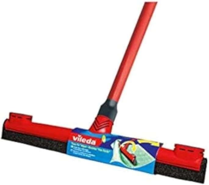 Vileda Floor Wiper Easy Fix 42 CM with a Stick, Cloth Fix Slot, High water Wiping Efficiency, Foam, 42 x 4 x 136 CM - Red - Amazon.ae Price Tracker