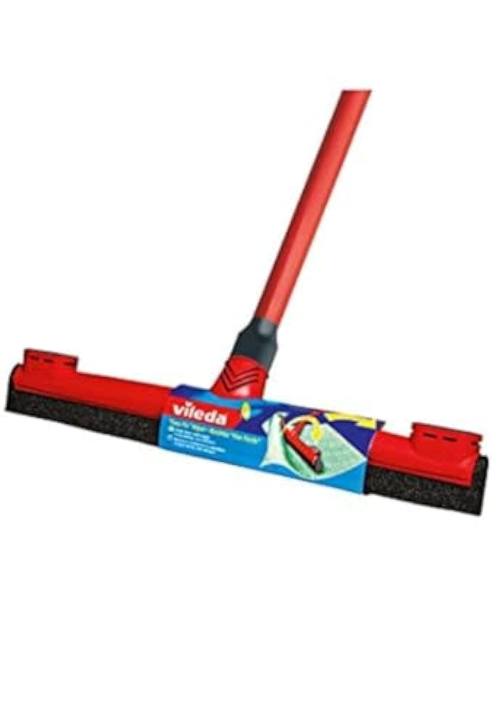 Vileda Floor Wiper Easy Fix 42 CM with a Stick, Cloth Fix Slot, High water Wiping Efficiency, Foam, 42 x 4 x 136 CM - Red on Amazon.ae - Price Tracker