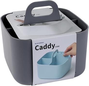 BLUE GINKGO Stackable Organizer Caddy – Korean-Made Portable Tote for Bathroom, Office, Crafts, or School Supplies (Square, Gray) on Amazon.ae - Price Tracker