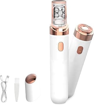 Facial Hair Remover for Women, Rechargeable & Portable Face Shaver with LED Light, Gentle Hair Trimmer for Upper Lip, Chin & Peach Fuzz, Washable Head on Amazon.ae - Price Tracker
