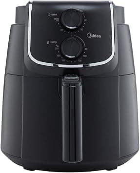 Midea 4.7L XL Air Fryer 1500W with Dual Cyclone Rapid Hot Technology for Frying, Grilling, Broiling, Roasting, Baking, Toasting, Timer up to 60 minutes & Temperature Control up to 200°C - MFTN40D2 on Amazon.ae - Price Tracker