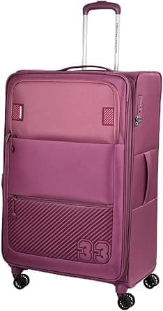 American Tourister Majoris + Suitcase, Check-In Size 83 cm, 4 Spinner Wheels, Soft Top, 100% Polyester, Wineberry|Corner Guards|Multi Front Pocket|TSA Lock|Expandable - 3 Years Global Warranty on Amazon.ae - Price Tracker