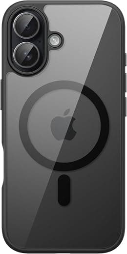 JETech Magnetic Case for iPhone 17 6.3-Inch Compatible with MagSafe, Shockproof Phone Bumper Cover, Solid Color Matte TPU Frame, Anti-Scratch Clear Back (Black) - Best Deal Finder