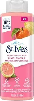 St. Ives Exfoliating Pink Lemon & Mandarin Orange Body Wash| 100% Natural Exfoliants| Organic & Gentle Shower Gel for Smooth & Clear Skin| Paraben-Free & Cruelty-Free| Dermatologically Tested| 473ml - Best Deal Finder