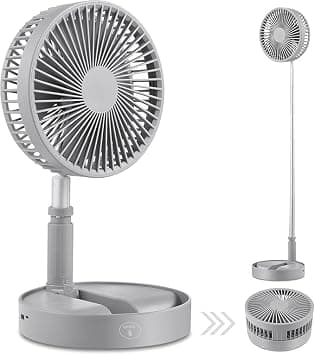 Fitto Portable Pedestal Fan - Foldaway Standing Fan Foldable Desk Fan, with Rechargeable Battery, Assorted color on Amazon.ae - Price Tracker